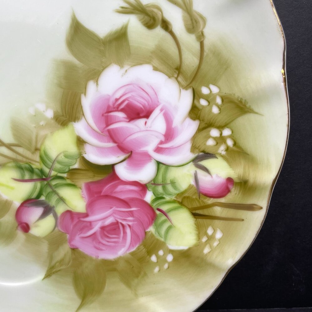 Set of 2 Lefton China 3071 Hand Painted Cup & Saucer Sets Pink Roses - Japan - Picture 4 of 14